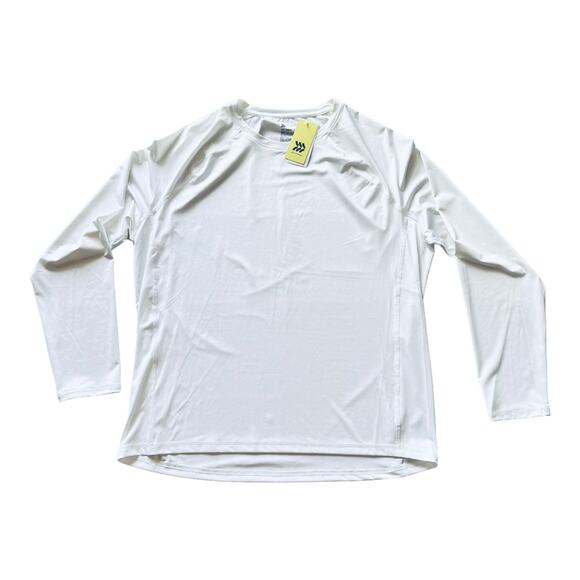 NEW Mens Athletic Fit TEE XXL Long Sleeve T Shirt White Activewear Top UPF50 NWT - Picture 3 of 8